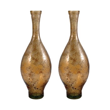 Atlas Vase 15.75", Brown, Set of 2
