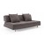 Long Horn Sofa Bed, 555T Soft Grey Fabric