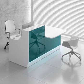 Linea LIN331L Reception Desk, Dark Turquoise