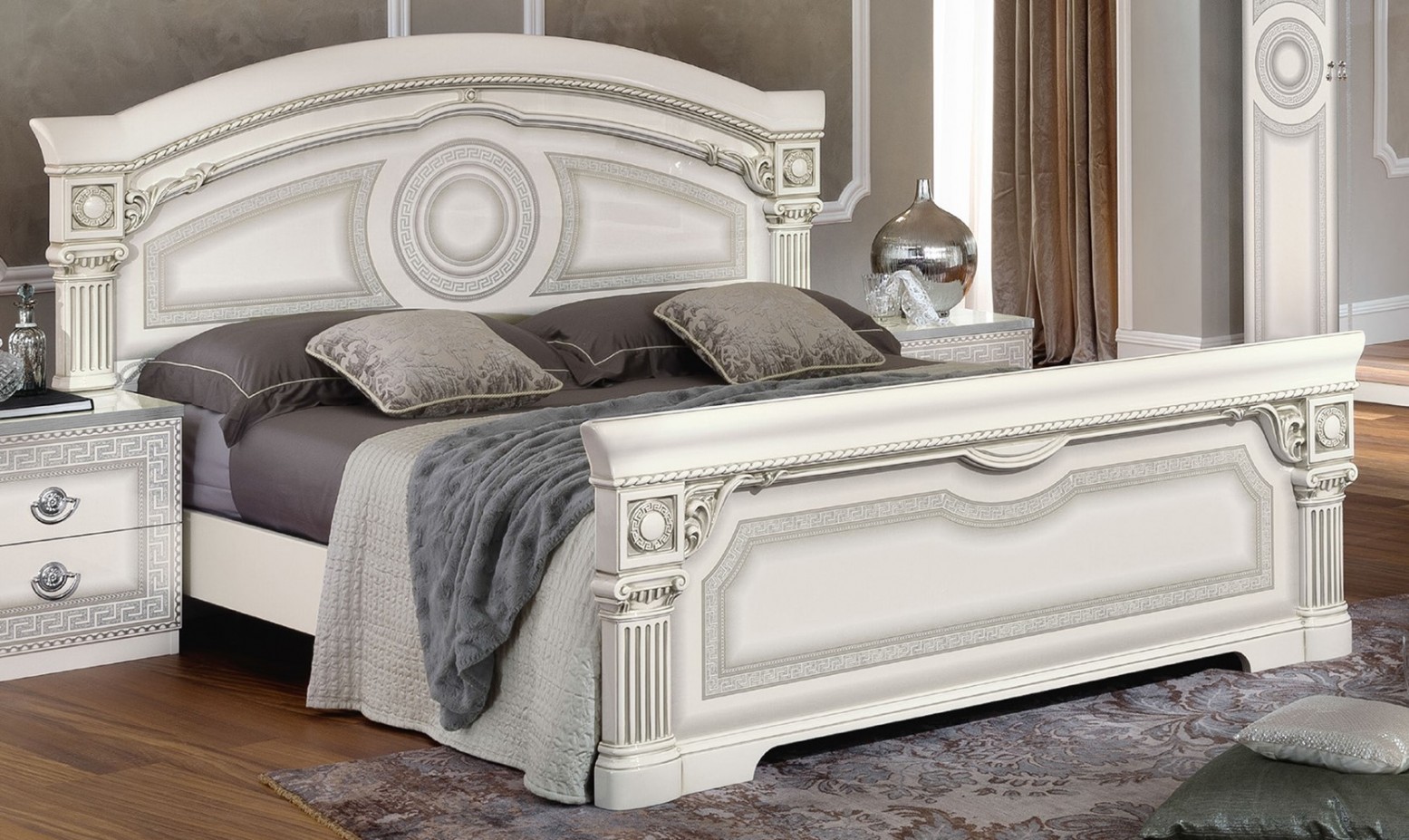 Aida Queen Size Bed, White Buy Online at Best Price