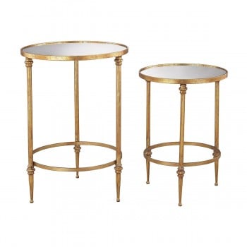 Alcazar Accent Tables In Antique Gold And Mirror